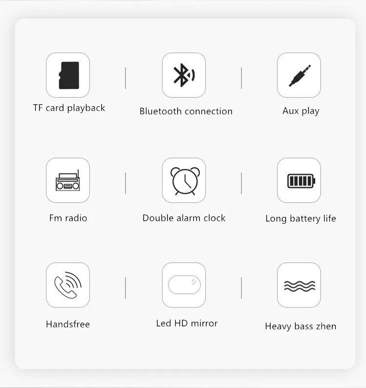 2019 promotional Christmas gift Tablet alarm clock mirror bluetooth speaker with bluetooth version 5.0 - ANKUX.COM