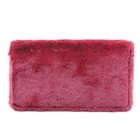 promotional funky girls gold zip long slim passport card purse fluffy furry wallet