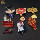 Custom Making Soft Enamel Metal Badge With Butterfly Pin