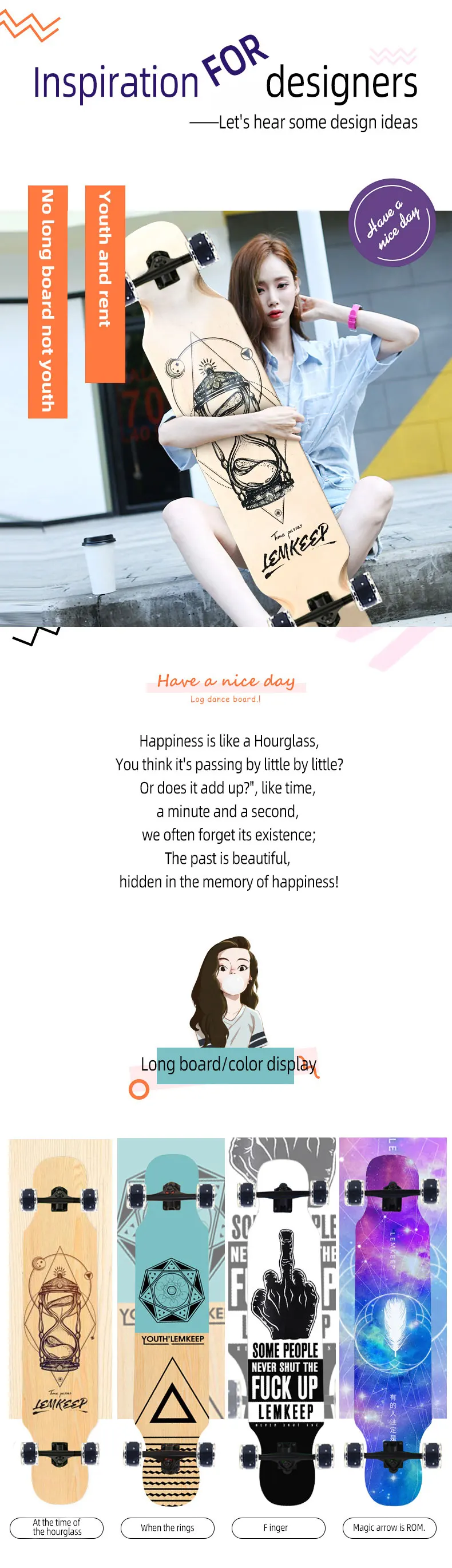 High Quality Adult Skateboard Canadian Maple Custom Fish Skate Cutting Board 4 Wheel Wooden Longboard Skateboard H473c560105484ce1a219d50c74b58ba5C