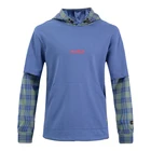 Autumn new style men hoodies streetwear plaid double layer long sleeve stylish hoodies sweatshirt for men