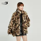 Fox Rabbit Fur Ice Fox Wholesale Casual Leopard Print Girls Natural Rabbit Fur Coat