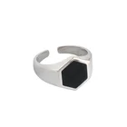 Ring Emerald Vianrla 925 Sterling Silver Mother Of Pearl Ring Hexagon Black Emerald Ring