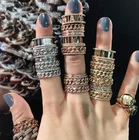 2018 luxury women men jewelry hip hop Rock design cz link chain jewelry ring