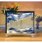 New Style Creative Home Decoration 10" Glass Craft Mirror Frame Hourglass Art Fluid Move Sand Picture