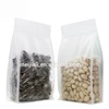 Transparent plastic flat bottom pouch grain sack ziplock bags stand up clear bag food packaging for nuts