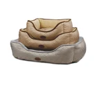 new warm thick soft quilting fabric fleece pet beds, luxury fleece dog beds