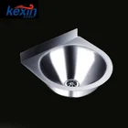 Round desk mounting vanity counter top wash basin bathroom sink 100% stainless steel