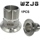 WZJG 1/2" DN15-2"DN50 Stainless Steel SS304 Sanitary Male Threaded Ferrule OD 50.5mm fit 1.5" Tri Clamp