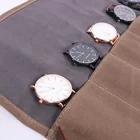 Watch Pouch Custom Durable Waterproof High Quality Waxed Canvas Travel Watch Roll Pouch