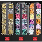 Nail Sticker Msds 60 Sets Nail Decoration Accessories Alloy Jewelry Sticker Gold Nail Decoration 3d Nail Art