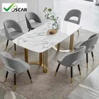 Dining Room Set Luxury Stainless Steel Faux Marble Top Dining Room Furniture Set Dining Table For Home Restaurant Hotel