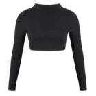 Wholesale long sleeve black crop top custom crop top women