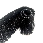 30mm Black Silver Line Material Polyester Cotton Tassel Fringe Lace Trim Custom Tassel Trim