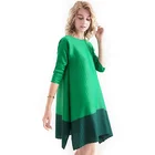 Popular fancy mid sleeve green women casual mini dress sexy 2019