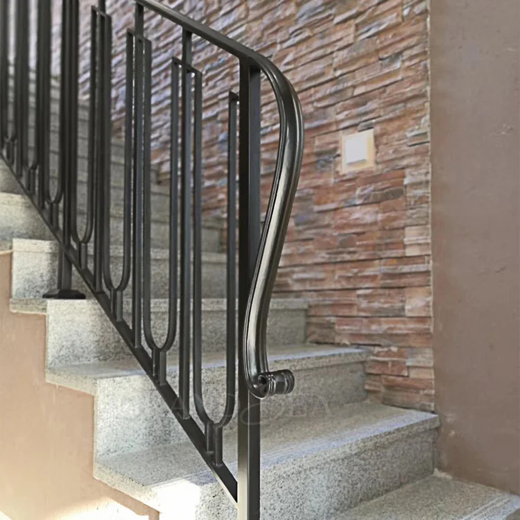 Simple french indoor wrought iron stair railing grill design prices