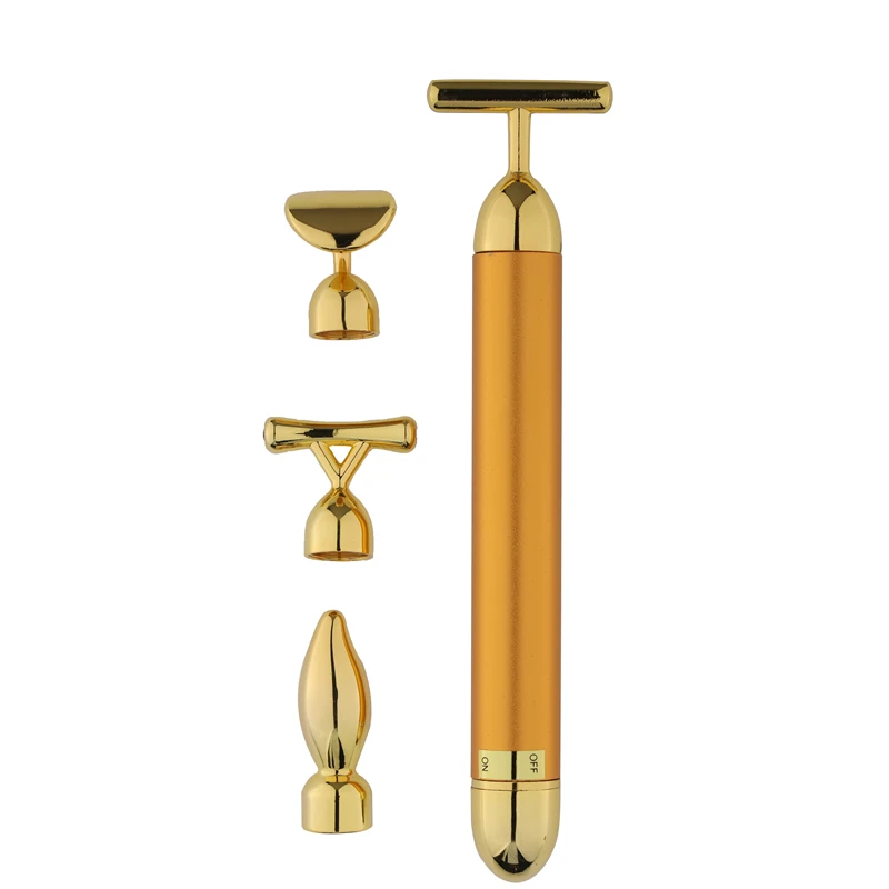 Customized 4 in 1 24K Energy Beauty Bar for Home Use Portable Handheld Gold Energy Beauty Bar Hot Slimming Facial Massager