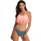 Factory hot sale woman swimwear 2 piece tassel bikini swimwear bikinis set with wholesale price