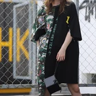 Women's 2019 Patchwork Fashion Cotton Loose Camouflage Long T-shirt