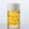 cheap gifts Large Craft Handmade Perfectly Suitable stein 1 liter glass beer mug with Handles for the Catering Industry