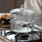 Pot Fire Wholesale Large Capacity Transparent Double Ear Glass Pot With Open Fire Stew Pot