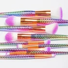 Brushes Brush Brush Set 10pcs Mermaid Fish Makeup Brushes Fish Shape Makeup Brush Set Fish Skin Brush