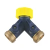 2 ways tap off adaptor brass water garden splitter 3 manifold faucet quick connector coupling