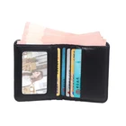 Classic black leather bifold men wallet genuine leather wallet with rfid blocking