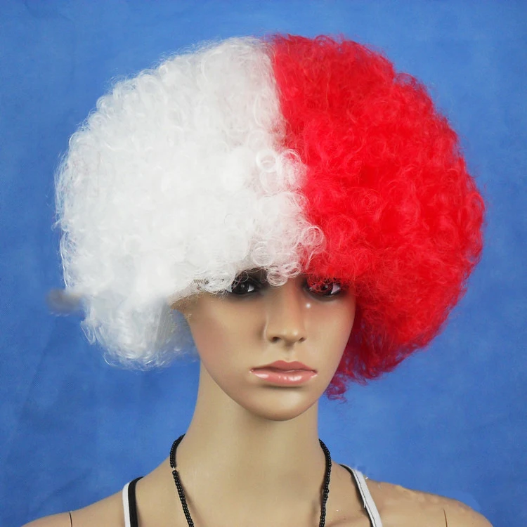 Hot Sale Headwear Cosplay Football Sports Fan Wig Crazy Party Cheap