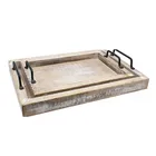 Farmhouse hospitality farm house serve wood tray with handles engraved name