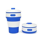 White Unbreakable Double Wall Glass Mug Silicone Tea Lid for Coffee Lids Travel Coffee Cup 350ml