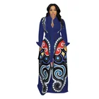 Butterfly Printed New Autumn Dresses Butterfly Printed Long Sleeve Woman Maxi Multi Color Shirt Dress