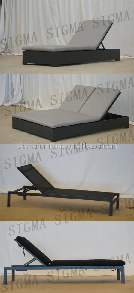 modern Outdoor  furniture garden furniture patio set powder coated aluminium Chaise Lounge single seat sun lounger