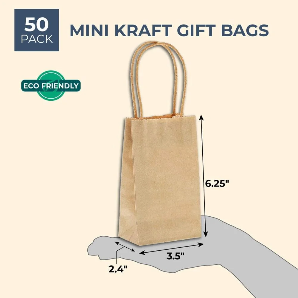 mini brown gift bags