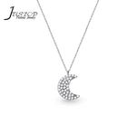925 Sterling silver chain zircon jewelry crystal moon pendant necklaces fashion