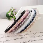 Fashion Bling Bling Double Rows Crystal Rhinestone Headband for Women Girls Thin Hair Hoop hair band