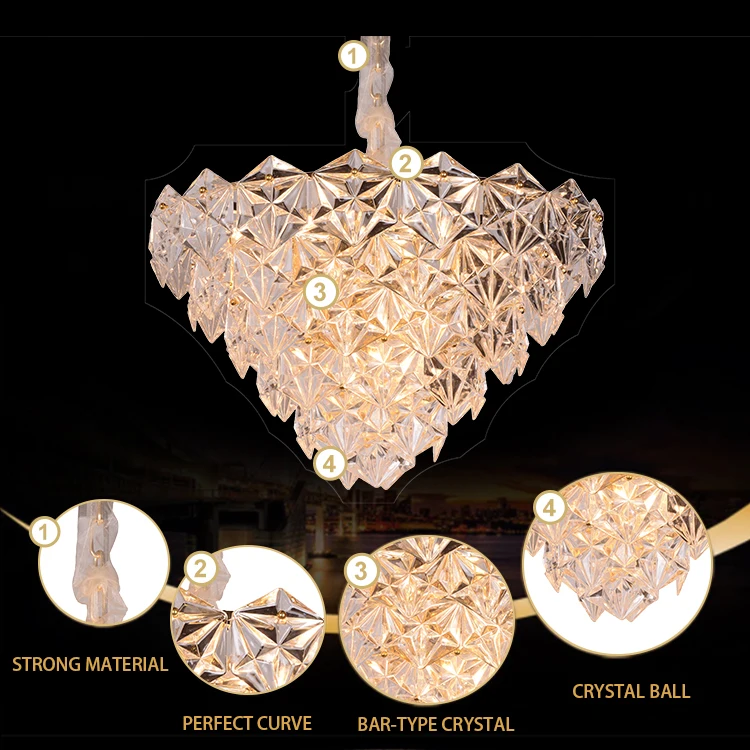 Luxury Glass Contemporary Led Dining Room Chandeliers Modern Hotel Hall Decorative Chandelier