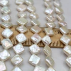 JC-1053 12mm Square shape natural freshwater pearls strand loose bead pearl string