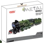 HY05155 DIY Metal bricks building block toys army train diecast train model alloy army train new toy 2020