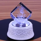 Light Music Wedding Souvenir Laser Engraving 3D Roses Crystal Cube Rubik's Cube Wedding Souvenir Table Decoration