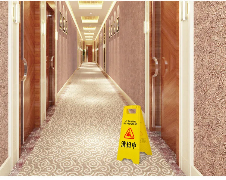 Yellow Double Sided Caution Wet Floor Sign Plastic Caution Sign Board