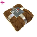 Decorative Striped Thick Fluffy Chenille Knitted For Couch Cover Sofa Chair Bed Gift Throw Blanket