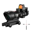 Tactical Real Fiber Optics Illuminated Collimator mini rmr Red Dot Sight Riflescope 4x32 acog riffle Scope hunting