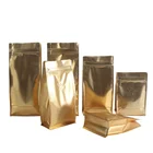 125g 250g 500g 1kg Aluminum Foil Flat Bottom Coffee Bean Bags With Valve