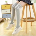 women over the knee high socks black white striped lady long socks sexy plus size thigh high cotton socks for girl