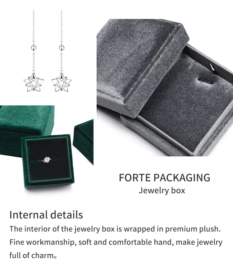 forte cheap custom pink velvet jewelry ring box jewellery box