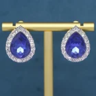 2020 New Design Blue Zircon Teardrop Earring Women Jewelry for Gifts