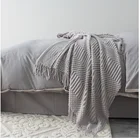 Wool Blanket Wool Blanket Pure Color Plush Striped Knit Fringe Wool Sofa Knitted Home Alpaca Blanket