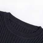 Sleeveless Sweater Boy's Knitted Cotton Round Neck Vest Rib Stripe Pullover Sleeveless Sweater