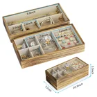 Factory custom tray with lid rustic handmade wooden jewelry packaging boxes